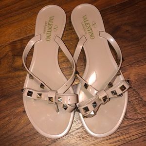 Valentino Rockstud jelly flip flops